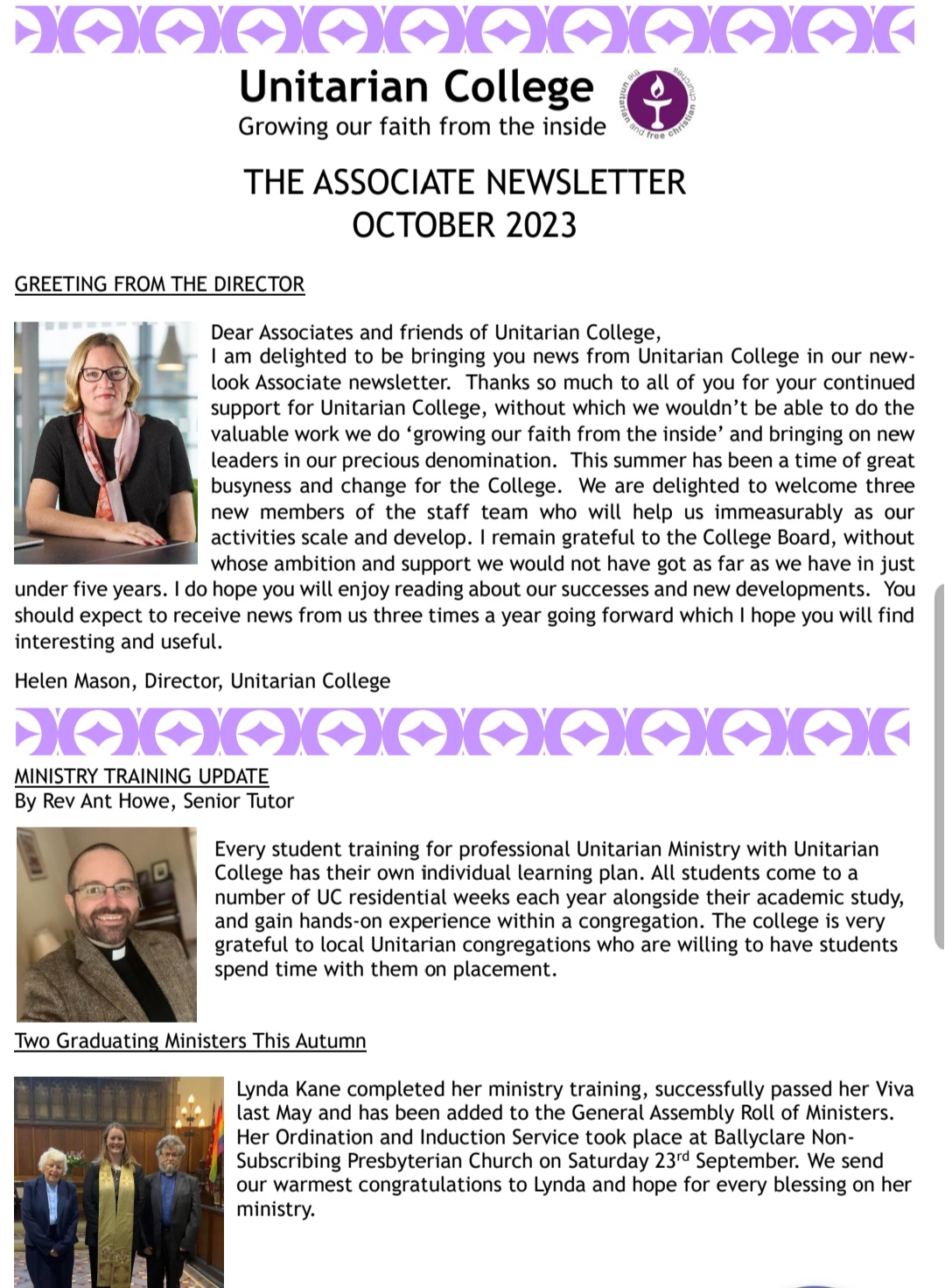 October 2023 The Associates Newsletter